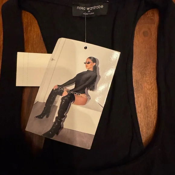 Naked Wardrobe Baby Snatched Racerback Ribbed Bodysuit - Picture 5 of 8